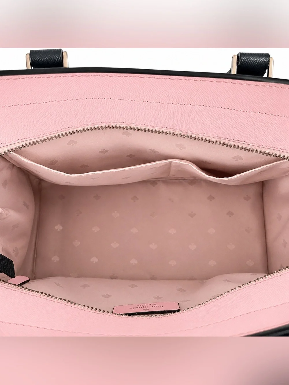 Kate Spade New York Pink Navy Grand Flora Cameron Satchel Crossbody Saffiano Bag